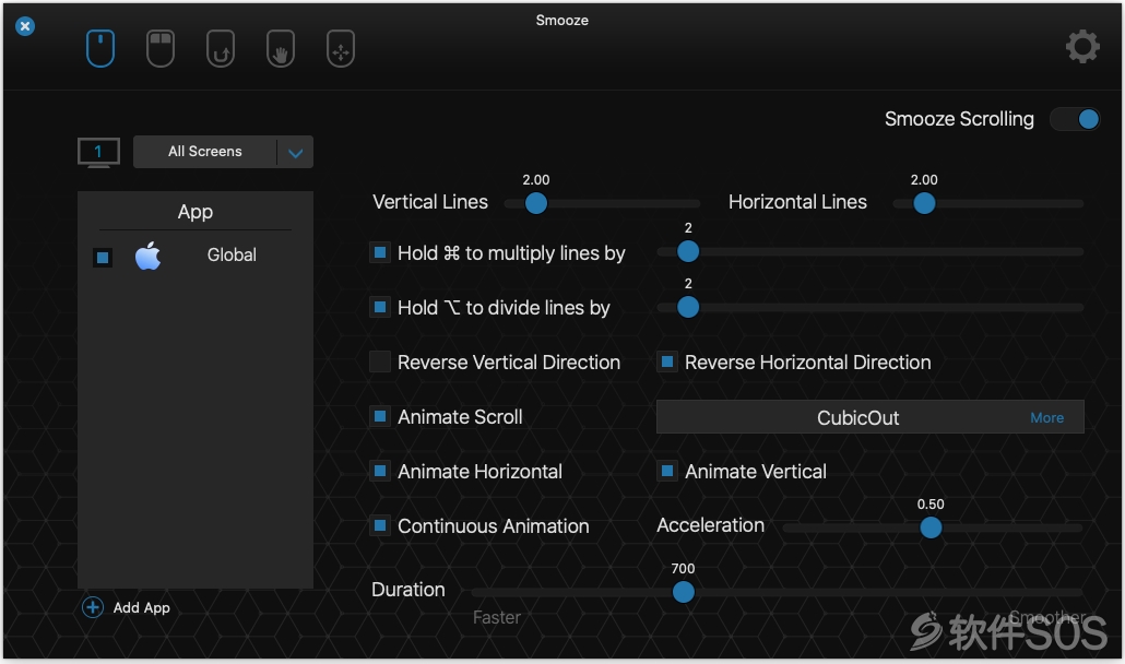 Smooze for Mac v1.9.4 鼠标增强工具 安装教程详解