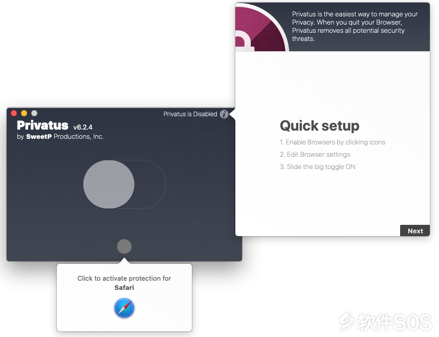 Privatus for Mac v6.2.4 浏览器安全保护工具 直装版